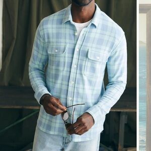 Men’s Faherty Legend Sweater shirt, coastal plaid, medium